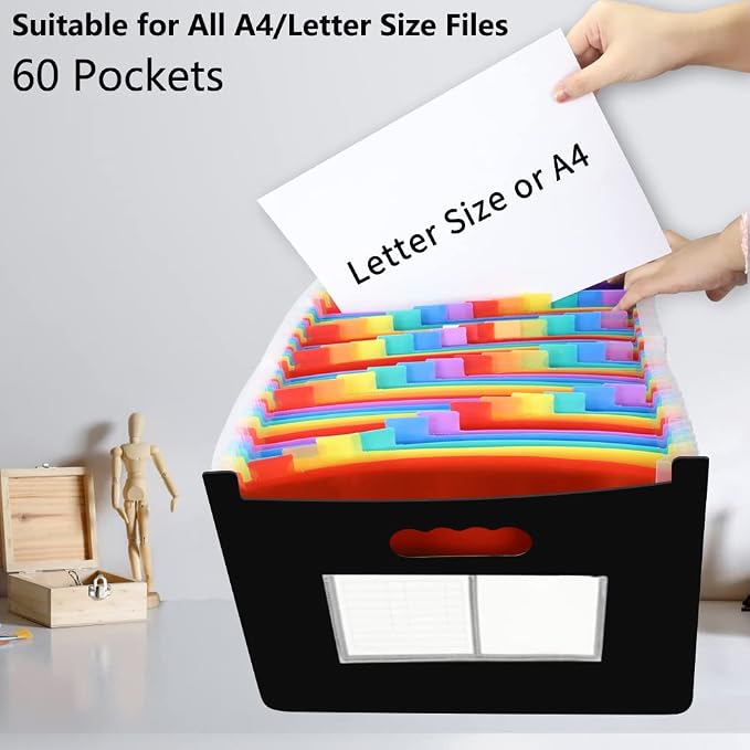 AFMAT Accordian File Organizer, 60 Pockets Large Expanding File Folder Organizer - Image 5