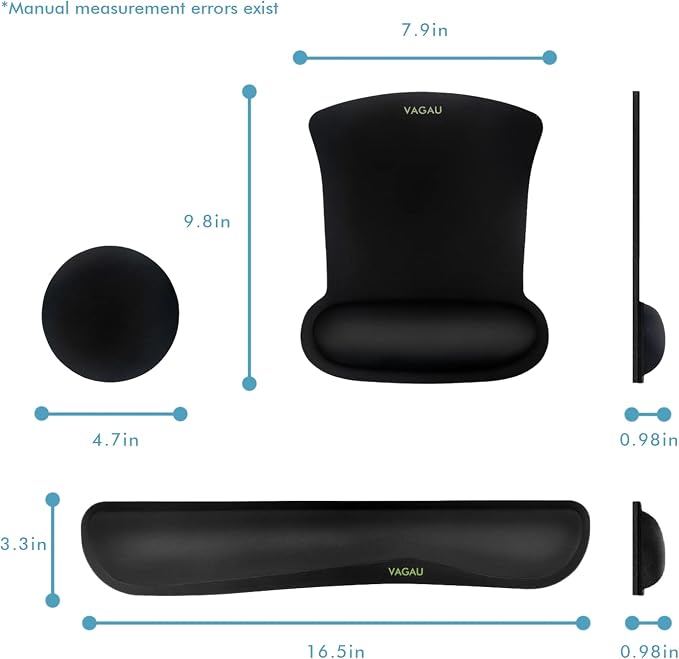 VAGAU Premium Keyboard Wrist Rest and Mouse Pad Wrist Support, Ergonomic Memory - Image 7