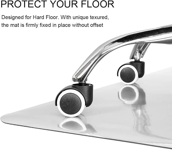 Kuyal Clear Chair mat for Hardwood Floor 36 x 55 inches Transparent Floor Mats - Image 5