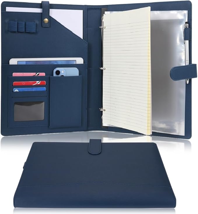 Wonderpool A4 PU Leather Portfolio Holder Ring File Document Case by Wonderpool