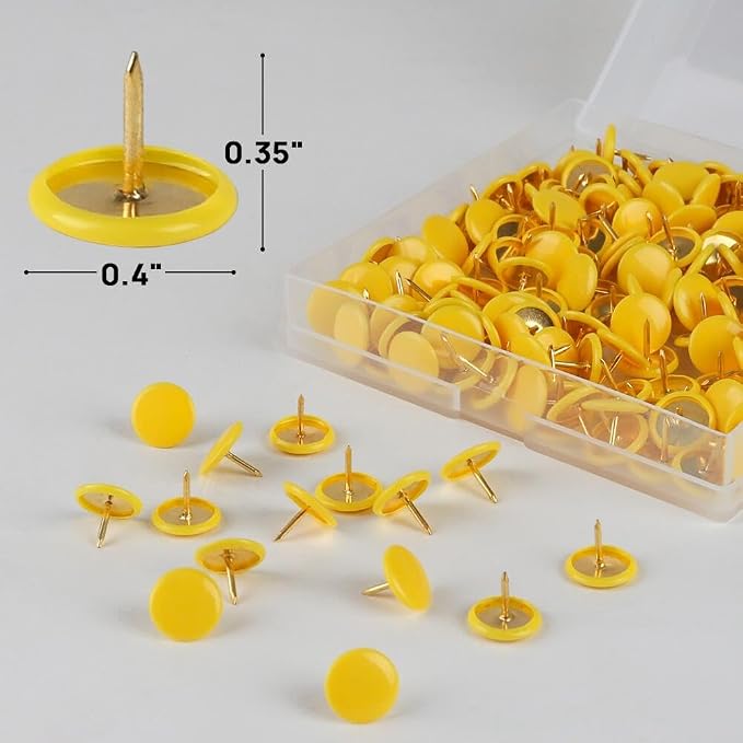 200PCS Thumb Tacks Flat Push Pins Wall Tacks Round Head Thumbtack - Image 2