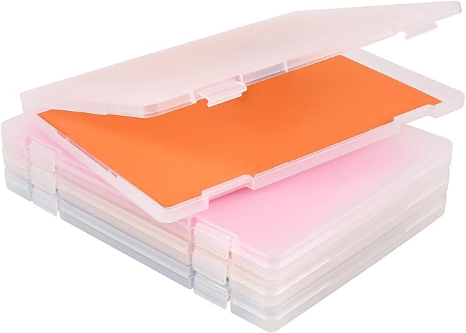 4 Pack A4 Frosted Paper Organizer Box, Project Scrapbook Paper Organizer by ZHIQUANQIHAN