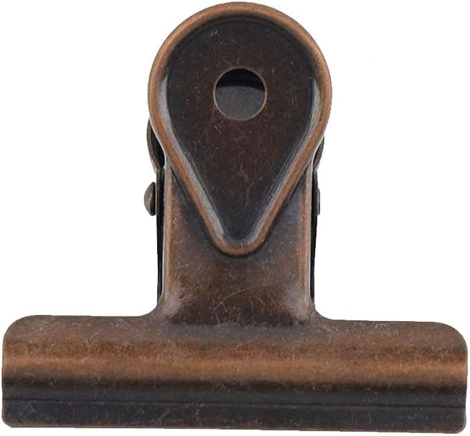 Xiaoyztan Mini Clips, 50mm Wide Red Bronze Bulldog Clips Paper Clip Binder Bull - Image 2