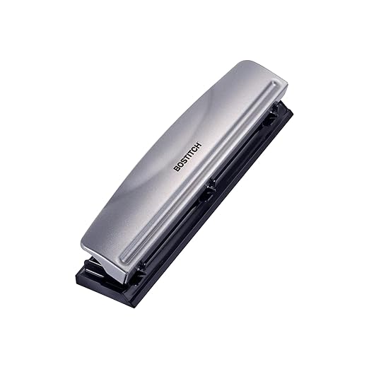 Bostitch Office Premium 3 Hole Punch, 12 Sheet Capacity, Rubber Base, - Image 2