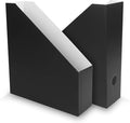 Rempry 12 Pack Magazine File Holders Black, Foldable Cardboard Document by Rempry