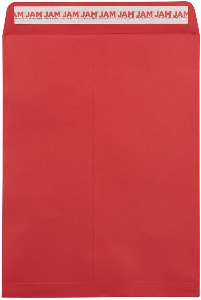 LUXPaper 9 x 12 Open End Envelopes | Peel & Press | Ruby Red | 80lb. Text | 50 by LUXPaper