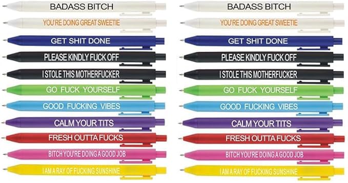 Cityhermit 22Pcs Funny Pens Set by Focusoncreativegiftdesign