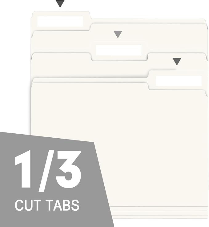 File Folder, RAZCC 150 Pack 1/3 Cut Tab File Folders Letter Size, Folders - Image 3