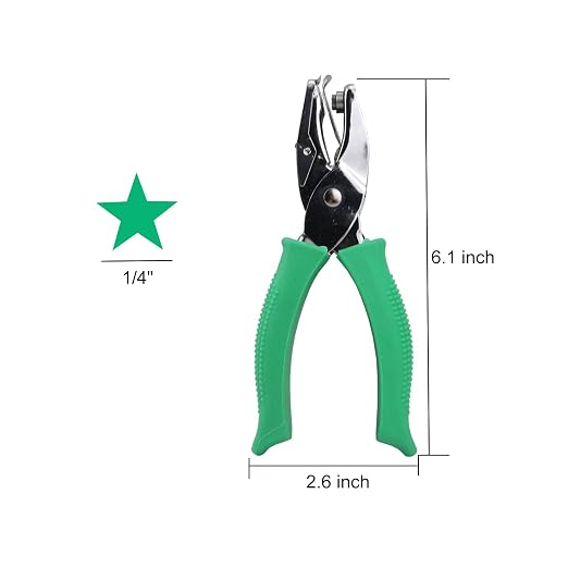 1/4 Inch Star Shaped Hole Puncher, Handheld Single Hole Paper Punch, One Hole - Image 2