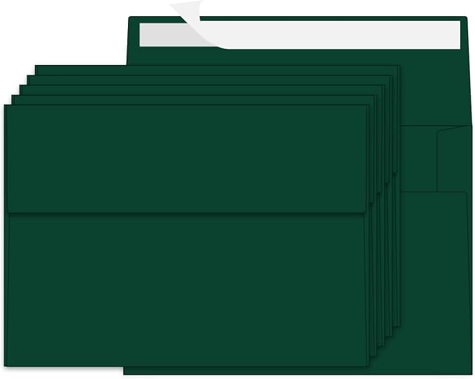 100 Packs Green 4x6 Envelopes for Invitation Card, A6 Small Envelopes Self Seal by Ouzoustate