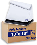 POLYSELLS 1000 Pcs 10x13 Inch White Poly Mailers Shipping Envelopes, Strong by POLYSELLS