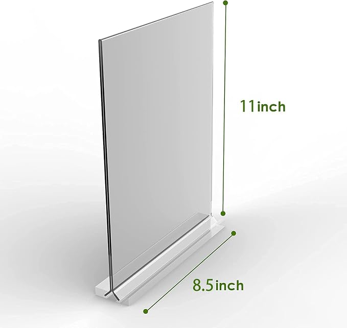 KOOLDE Acrylic Sign Holder 8.5x11 Inches 6 Pack T Shape Desktop Display Stand - Image 3