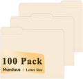 Manila Folders 8.5 x 11 | 1/3 Cut File Folders Letter Size | Manilla File by Unknown