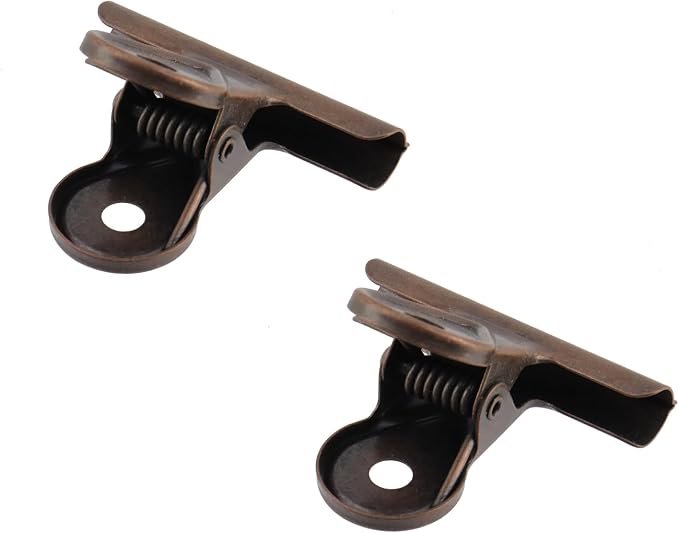 Xiaoyztan Mini Clips, 40mm Wide Red Bronze Bulldog Clips Paper Clip Binder Bull - Image 3