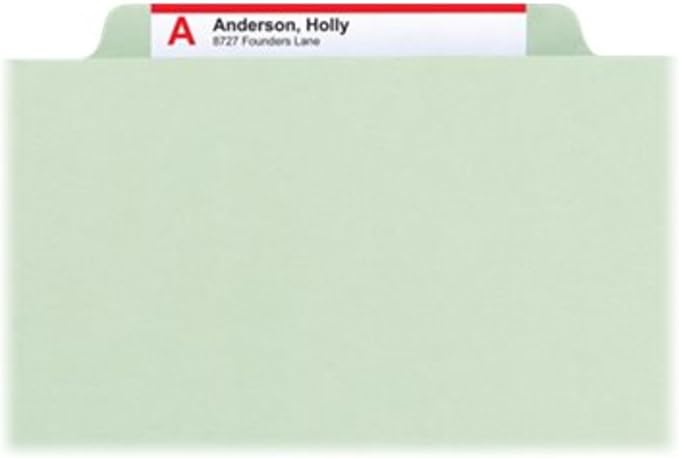 Smead 100% Recycled Pressboard Classification File Folder, 2 Dividers, Letter - Image 5