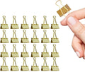 Medium Binder Clips Width 1.25 Inch Capacity 0.6 Inch Gold 24 PCS, Binder Clips by Makanu