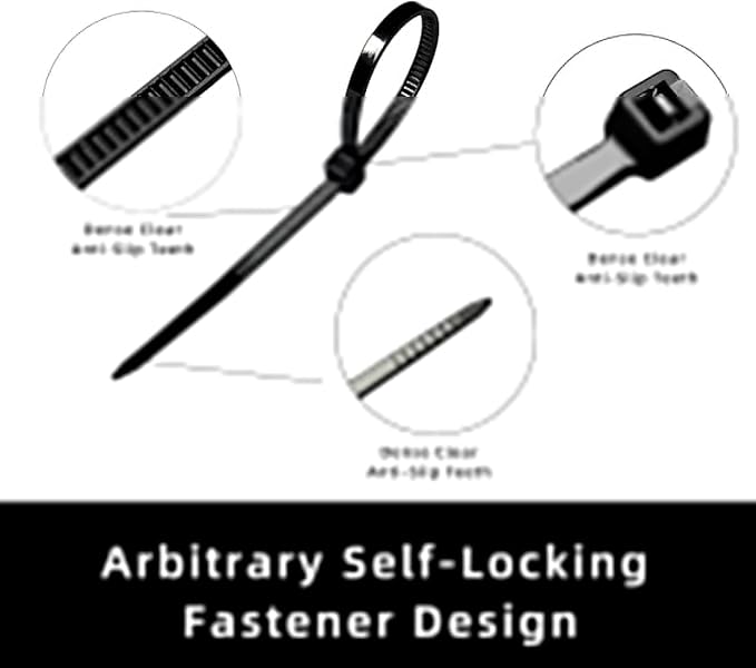 Zip Ties 8 inch, 5000 Pack Black Zip Ties, Self-Locking Nylon Cable Ties - Image 5