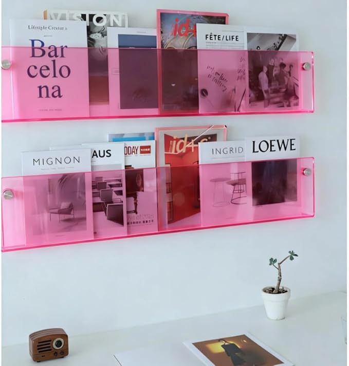 ROYALITA 2-Pack Acrylic Magazine Holder Brochure Holder, Fashion Hanging - Image 5