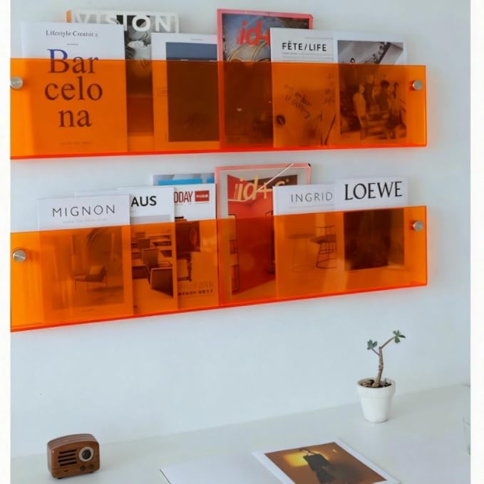 ROYALITA 2-Pack Acrylic Magazine Holder Brochure Holder, Fashion Hanging - Image 5