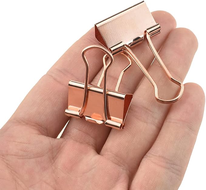 HAHIYO Binder Clips Paper Clamps Spring Steel Sturdy 0.98 inch Width 0.31 Inch by HAHIYO