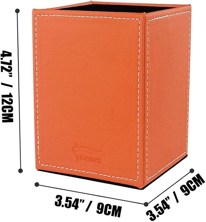 Pen Pencil Holder Cup Container PU Leather Desk Organizer Stand Decor Brush - Image 7