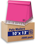 POLYSELLS 2000 pcs 10x13 Inches Pink Poly Mailers Shipping Envelopes, Strong by POLYSELLS