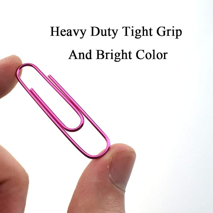 HAHIYO Paper Clips Large 2 inches Length Pink Paperclips Vinyl Coated Prevent - Image 5