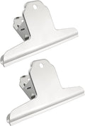 Bull Clip BLLNDX 2PCS 5.7Inch/145mm Large Silver Metal Bull Dog Clips File by BLLNDX