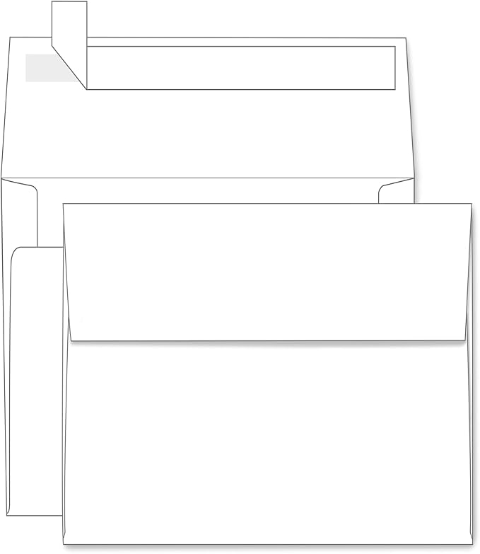A2 White Envelopes Self Seal 100 Pack, Goefun 4.375 x 5.75 Printable Invitation by Goefun