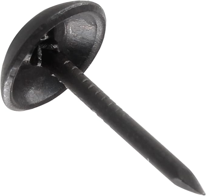 Piutouyar 200 Pcs Black Upholstery Tacks Antique Metal Thumb Tacks Round Head - Image 3