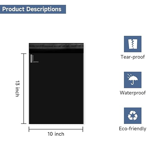KKBESTPACK 500 Large Poly Mailers 10x13 Shipping Bags - Image 2