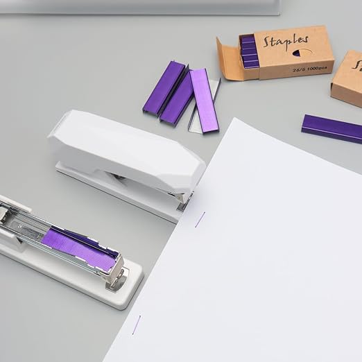 Purple 26/6 Standard Staple Set 12mm Width 1000/Box 6 Boxes/Pack 6000 Count - Image 6