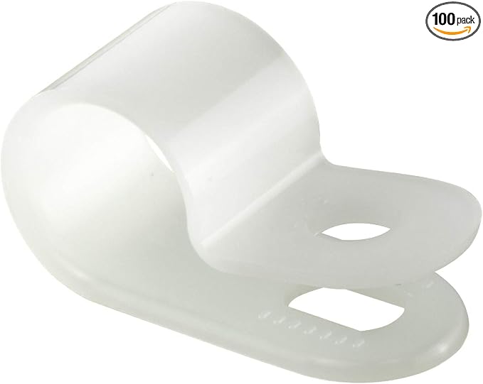 GTSE White Nylon Plastic Cable Clamps, 3/8" Screw Mounts by GTSE