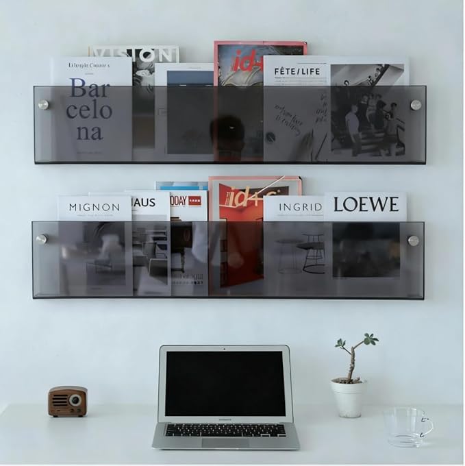 ROYALITA 2-Pack Acrylic Magazine Holder Brochure Holder, Fashion Hanging - Image 2