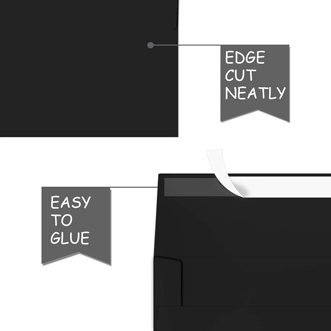 100 Packs Black 5x7 Envelopes, A7 Envelopes - Image 3