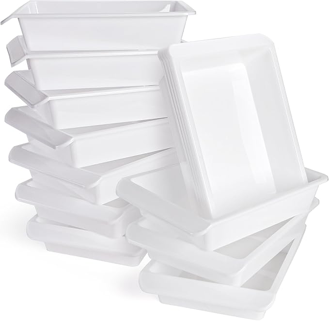 Yopay 15 Pack Plastic Art Tray for Classroom, Paper Organizer Bins, Activity by Yopay