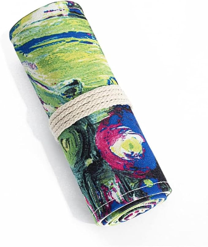 DIYOMR 12/24/36/72 Slots Pencil Wrap Pencil Rolls，Artist Colored Pencil Roll Up - Image 6