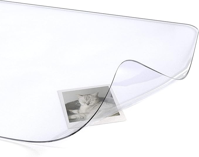 Oterri Clear Writing Desk Pad, 12’’x24” Heat Resistant Waterproof PVC Round by Oterri