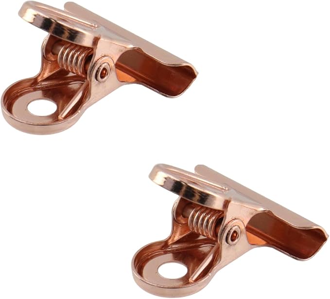 Xiaoyztan Mini Clips, 20mm Wide Rose Gold Bulldog Clips Paper Clip Binder Bull - Image 3