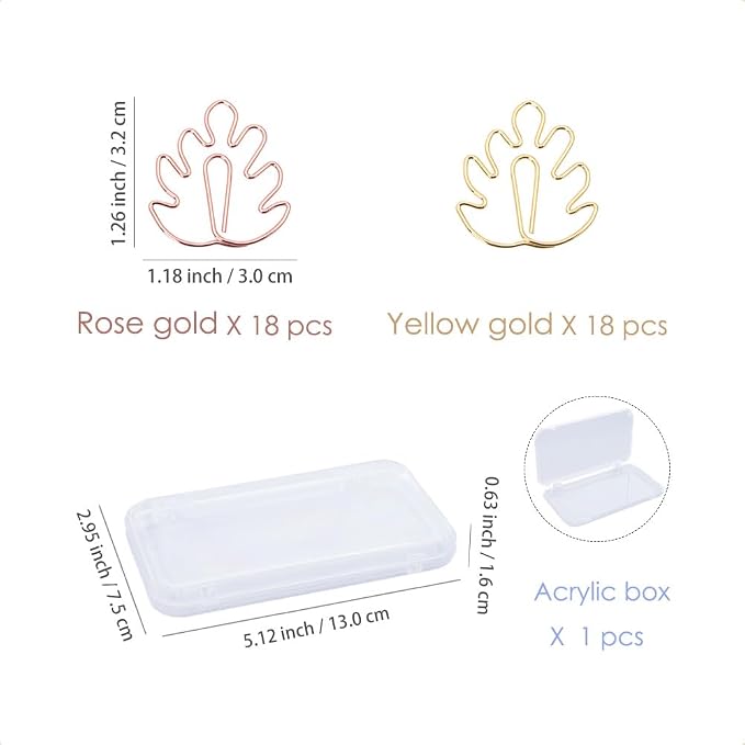 OWLFAVO 36pcs Monstera Shape Paper Clips - Image 2