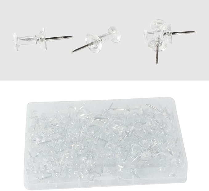 100 Pack Push Pins Tacks, Steel Point, Thumb Tacks by Ruocce