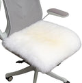 LLB Sheepskin Chair Cushion Non-Slip Back Square Genuine Fur Chair Cover Silky by LLB