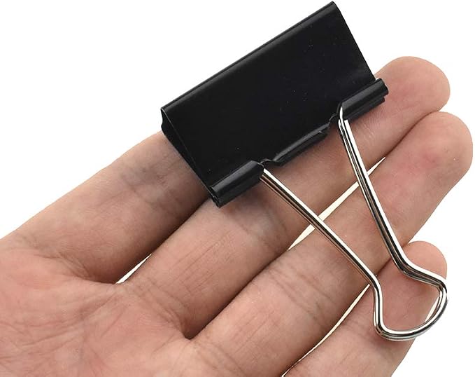 HAHIYO Binder Clips Paper Clamps Spring Steel Sturdy Medium 1.57 inches Width by HAHIYO