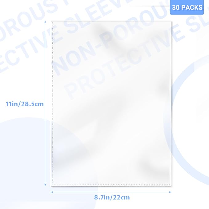 VOKOY 30 Pack No Holes Sheet Protectors, 8.5" x 11", Letter Size Heavy Duty - Image 2