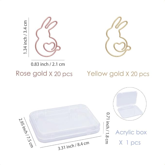 OWLFAVO 40pcs Bunny Shape Paper Clips - Image 2