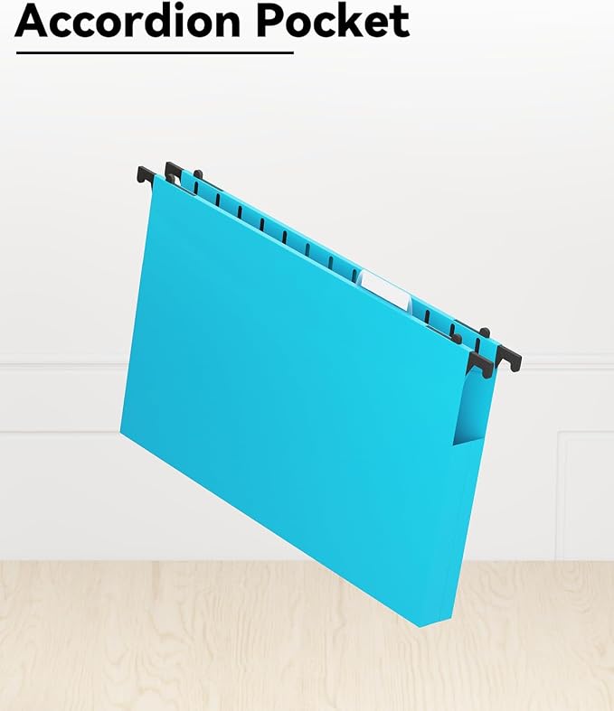 Ansook Plastic Legal Size Hanging File Folders, 12 Pack Extra Capacity File - Image 4