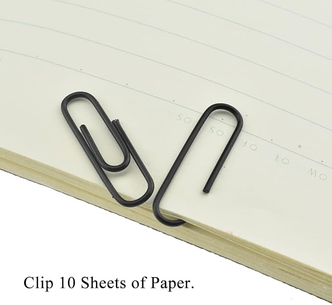 HAHIYO Paper Clips Large 1.1 inches Length Black Paperclips Vinyl Coated - Image 5