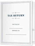 Professional Navy Border Tax Return Folders / 25 Sleek Blue and White 2 Pocket by SBLABELS