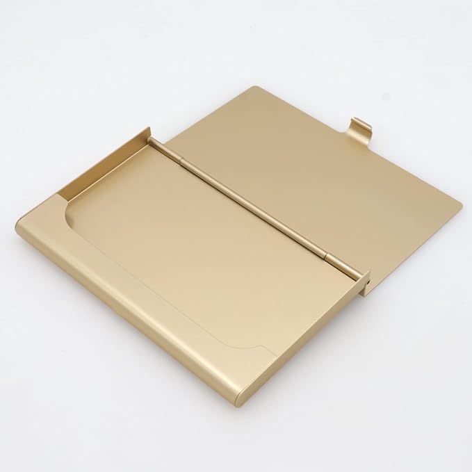 2-Pack Gold Aluminum Business Card Holder Slim Flip Pocket Case | aluminum - Image 8