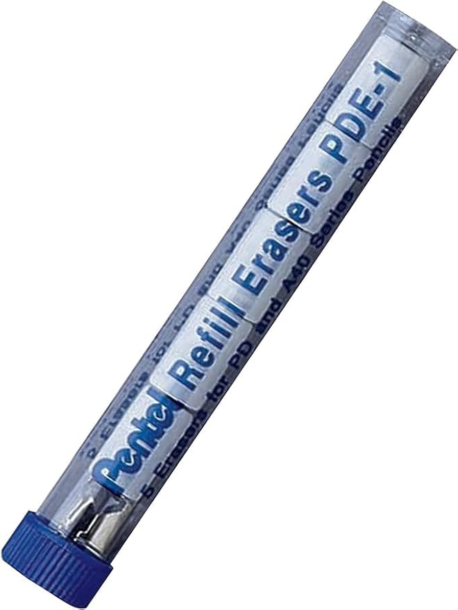 Pentel Refill Eraser for AL, Ax and PD Series Pencils 5 Pcs/Tube, Box of 12 - Image 3